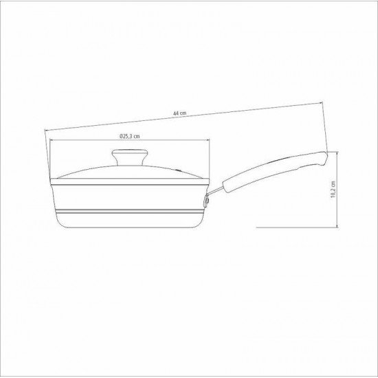 FRIGIDEIRA FUNDA TRAMONTINA COM TAMPA SICÍLIA EM ALUMÍNIO COM REVESTIMENTO INTERNO E EXTERNO EM ANTIADERENTE STARFLON EXCELLENT AVELÃ 24 CM 2,5 L