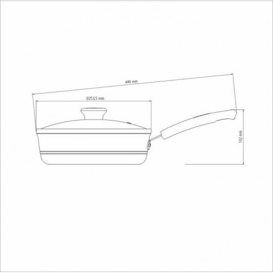 FRIGIDEIRA FUNDA TRAMONTINA COM TAMPA SICÍLIA EM ALUMÍNIO COM REVESTIMENTO INTERNO E EXTERNO EM ANTIADERENTE STARFLON EXCELLENT AVELÃ 24 CM 2,5 L