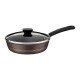 FRIGIDEIRA FUNDA TRAMONTINA COM TAMPA SICÍLIA EM ALUMÍNIO COM REVESTIMENTO INTERNO E EXTERNO EM ANTIADERENTE STARFLON EXCELLENT AVELÃ 24 CM 2,5 L
