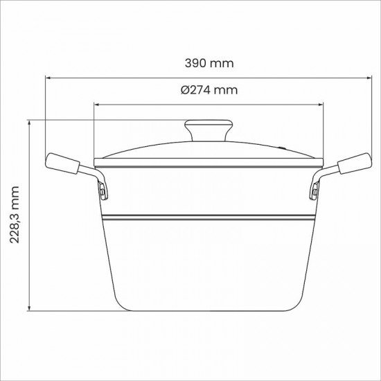 CALDEIRÃO TRAMONTINA SICÍLIA EM ALUMÍNIO COM REVESTIMENTO INTERNO E EXTERNO EM ANTIADERENTE STARFLON EXCELLENT AVELÃ COM TAMPA DE VIDRO 26 CM 7,6 L