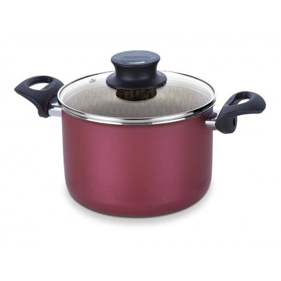 CALDEIRAO 18CM 3 0L PARIS VERMELHO ALUMINIO COM REVESTIMENTO ANTIADERENTE TRAMONTINA