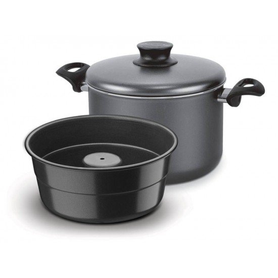 JOGO BANHO MARIA PUDIM 20CM 4 5L PARIS GRAFITE ALUMINIO COM REVESTIMENTO ANTIADERENTE TRAMONTINA