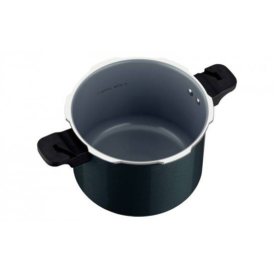 PANELA DE PRESSÃO TRAMONTINA TORINO EM ALUMÍNIO COM REVESTIMENTO INTERNO E EXTERNO CERÂMICO VERDE PETRÓLEO 20 CM 4,5 L