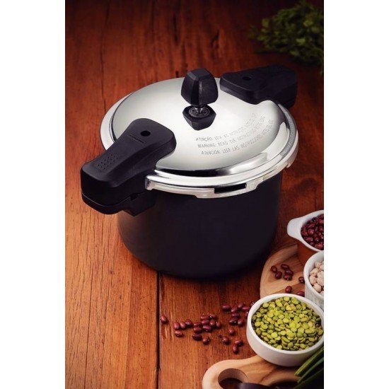 PANELA DE PRESSÃO TRAMONTINA TORINO EM ALUMÍNIO COM REVESTIMENTO INTERNO E EXTERNO CERÂMICO VERDE PETRÓLEO 20 CM 4,5 L