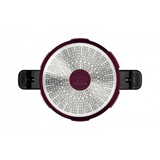 PANELA DE PRESSÃO TRAMONTINA TORINO EM ALUMÍNIO COM REVESTIMENTO INTERNO E EXTERNO CERÂMICO VERMELHO FRAMBOESA 20 CM 4,5 L