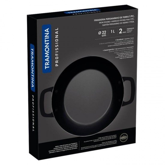 FRIGIDEIRA PERGAMINHO TRAMONTINA PROFISSIONAL EM FERRO 22 CM 1 L