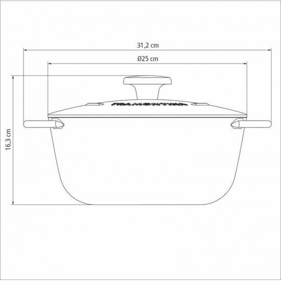 CAÇAROLA TRAMONTINA TRENTO EM FERRO ESMALTADO COM REVESTIMENTO INTERNO EM ANTIADERENTE STARFLON EXCELLENT 24 CM 4 L