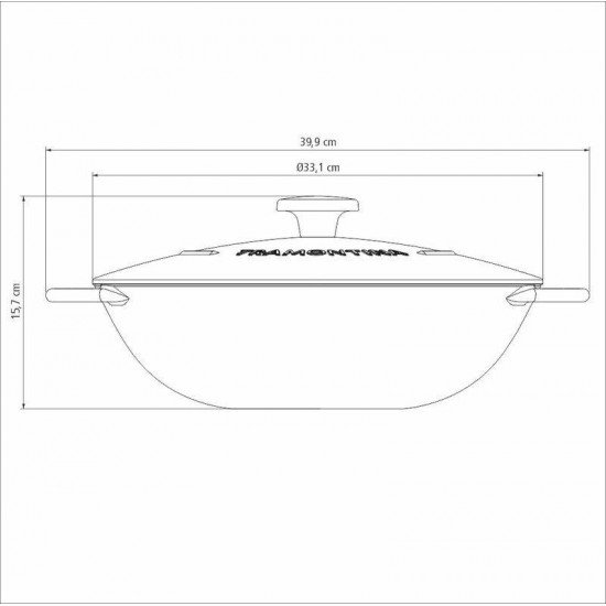 WOK TRAMONTINA TRENTO EM FERRO ESMALTADO COM REVESTIMENTO INTERNO EM ANTIADERENTE STARFLON EXCELLENT 32 CM 5 L