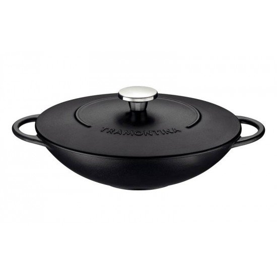 WOK TRAMONTINA TRENTO EM FERRO ESMALTADO COM REVESTIMENTO INTERNO EM ANTIADERENTE STARFLON EXCELLENT 32 CM 5 L
