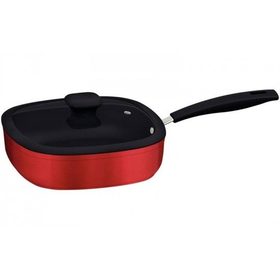 FRIGIDEIRA FUNDA TRAMONTINA REFINATTA EM ALUMÍNIO COM REVESTIMENTO INTERNO EM ANTIADERENTE STARFLON PREMIUM E EXTERNO SILICONADO VERMELHO 24 CM 2,8 L