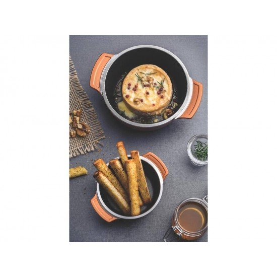 CACAROLA COCOTTE SEM TAMPA 10CM 0 29L LYON DOURADO ALUMINIO REVESTIMENTO ANTIADERENTE TRAMONTINA