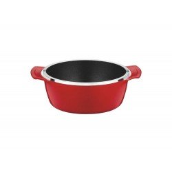 CACAROLA COCOTTE SEM TAMPA 10CM 0 29L LYON VERMELHO ALU COM REV ANTIADERENTE E SILICONE TRAMONTINA