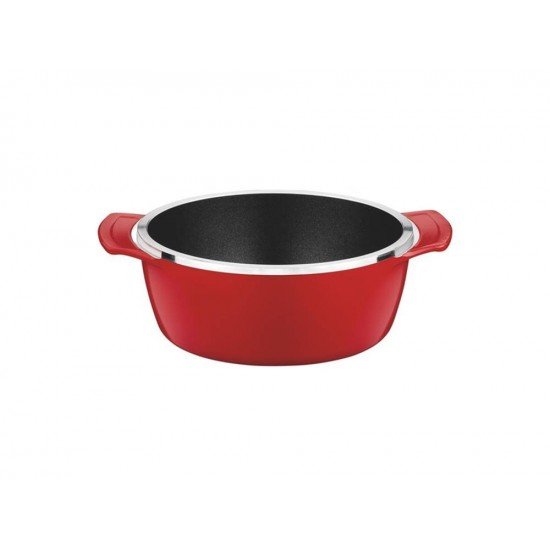 CACAROLA COCOTTE SEM TAMPA 10CM 0 29L LYON VERMELHO ALU COM REV ANTIADERENTE E SILICONE TRAMONTINA