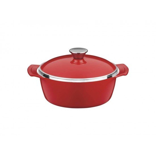 CACAROLA COCOTTE 10CM 0 29L LYON VERMELHO ALUMINIO COM REV ANTIADERENTE E SILICONE TRAMONTINA