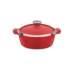 CACAROLA COCOTTE 14CM 0 8L LYON VERMELHO ALUMINIO COM REV ANTIADERENTE E SILICONE TRAMONTINA