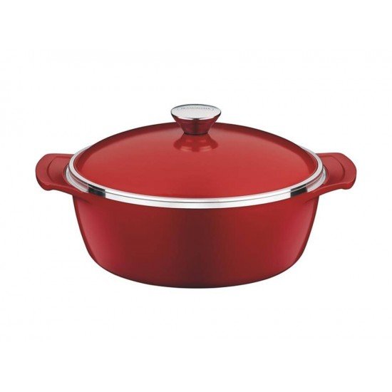 CACAROLA 26CM 5 0L LYON VERMELHO ALUMINIO COM REVESTIMENTO ANTIADERENTE E SILICONE TRAMONTINA
