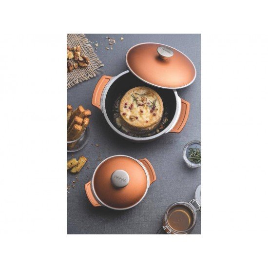 CACAROLA COCOTTE 10CM 0,29L LYON DOURADO ALUMINIO COM REVESTIMENTO ANTIADERENTE TRAMONTINA