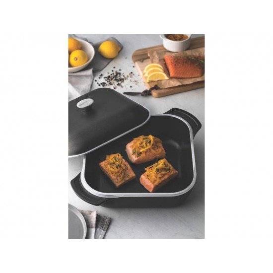 CACAROLA QUADRADA 28CM 5 6L LYON GRAFITE ALUMINIO COM REVESTIMENTO ANTIADERENTE TRAMONTINA