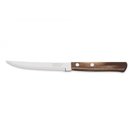 FACA PARA CHURRASCO 5 POLYWOOD CASTANHO LAMINA DE ACO INOX E CABO DE MADEIRA TRAMONTINA