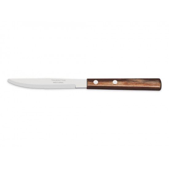 FACA DE MESA 4 POLYWOOD CASTANHO LAMINA DE ACO INOX E CABO DE MADEIRA TRAMONTINA