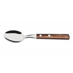 KIT 6 COLHER DE MESA POLYWOOD CASTANHO LAMINA DE ACO INOX E CABO DE MADEIRA TRAMONTINA