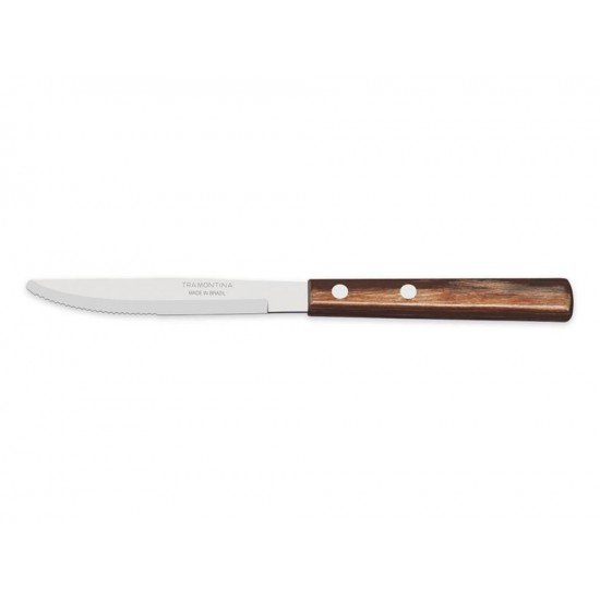 FACA PARA SOBREMESA 3 POLYWOOD CASTANHO LAMINA DE ACO INOX E CABO DE MADEIRA TRAMONTINA