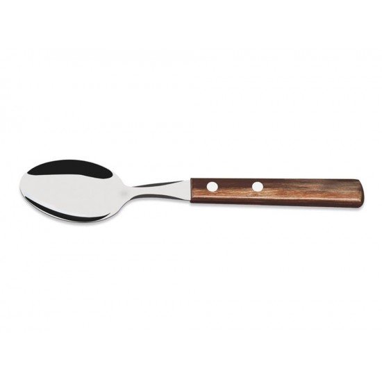 KIT 6 COLHER PARA SOBREMESA POLYWOOD CASTANHO LAMINAS DE ACO INOX E CABOS DE MADEIRA TRAMONTINA