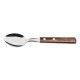 KIT 6 COLHER PARA SOBREMESA POLYWOOD CASTANHO LAMINAS DE ACO INOX E CABOS DE MADEIRA TRAMONTINA