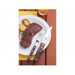 GARFO DE MESA POLYWOOD CASTANHO LAMINA DE ACO INOX E CABO DE MADEIRA TRAMONTINA