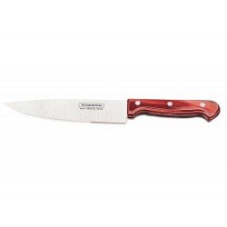 FACA CHEF 7 POLYWOOD VERMELHO LAMINA DE ACO INOX E CABO DE MADEIRA TRAMONTINA