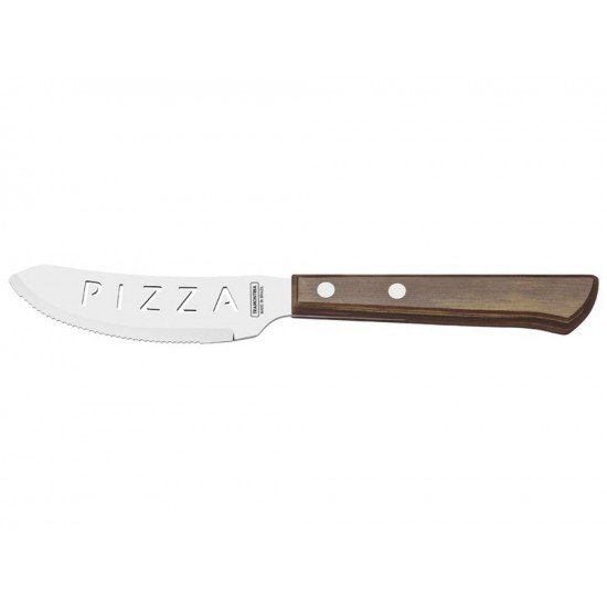 FACA PARA PIZZA 4 POLYWOOD CASTANHO LAMINA DE ACO INOX E CABO DE MADEIRA TRAMONTINA