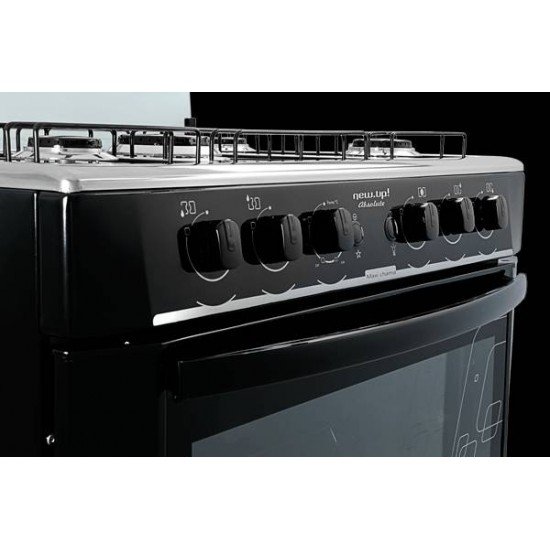 FOGAO DE PISO 5 BOCAS NEW UP ABSOLUTE BLACK BIVOLT