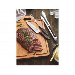 PEGADOR PARA CARNE POLYWOOD CASTANHO LAMINA DE ACO INOX E CABO DE MADEIRA TRAMONTINA