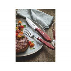 FACA PARA CHURRASCO JUMBO 5 POLYWOOD VERMELHO LAMINA DE ACO INOX E CABO DE MADEIRA TRAMONTINA