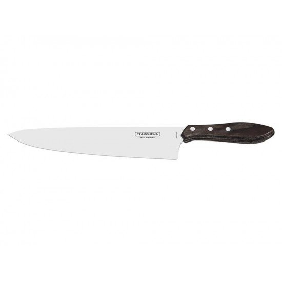 FACA PARA CARNE 10 POLYWOOD CASTANHO LAMINA DE ACO INOX E CABO DE MADEIRA TRAMONTINA