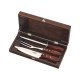 KIT CHURRASCO 4 PCS POLYWOOD VERMELHO SORTIDOS COM LAMINAS DE ACO INOX E CABOS DE MADEIRA TRAMONTINA