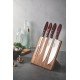 JOGO PARA CHURRASCO COM LAMINAS EM AÇO INOX E CABOS EM MADEIRA POLYWOOD VERMELHO 5 PEÇAS TRAMONTINA