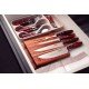 JOGO PARA CHURRASCO COM LAMINAS EM AÇO INOX E CABOS EM MADEIRA POLYWOOD VERMELHO 5 PEÇAS TRAMONTINA