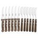JOGO CHURRASCO 12 PCS POLYWOOD CASTANHO SORTIDOS COM LAMINAS ACO INOX E CABOS DE MADEIRA TRAMONTINA