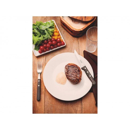 FACA PARA CHURRASCO JUMBO 5 POLYWOOD CASTANHO LAMINA DE ACO INOX E CABO DE MADEIRA TRAMONTINA
