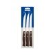 CONJUNTO DE FACAS PARA CHURRASCO E FRUTAS TRAMONTINA TRADICIONAL COM LÂMINAS EM AÇO INOX E CABOS DE MADEIRA NATURAL 03 PEÇASIRA NATURAL 3 PEÇAS