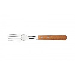 CONJUNTO DE GARFOS DE MESA TRAMONTINA DYNAMIC COM LÂMINAS EM AÇO INOX E CABOS DE MADEIRA NATURAL 3 PEÇAS
