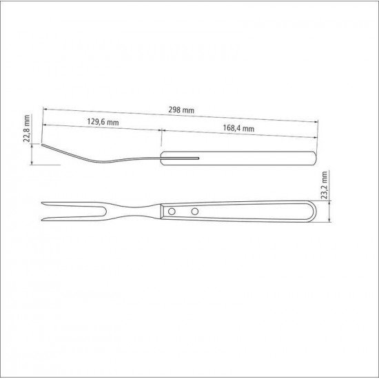 GARFO TRINCHANTE TRAMONTINA DYNAMIC COM LÂMINA EM AÇO INOX E CABO DE MADEIRA NATURAL