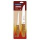 JOGO DE FACAS PARA CHURRASCO COM LAMINAS EM AÇO INOX E CABOS EM MADEIRA NATURAL 2 PEÇAS TRAMONTINA