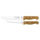 JOGO DE FACAS PARA CHURRASCO COM LAMINAS EM AÇO INOX E CABOS EM MADEIRA NATURAL 2 PEÇAS TRAMONTINA