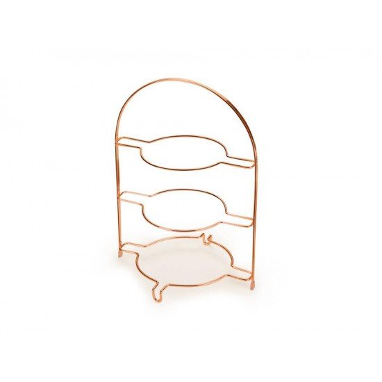 PORTA PRATOS TRIPLO PIATINA ROSE GOLD ARTHI