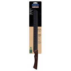 FACA PARA FATIAR TRAMONTINA CHURRASCO BLACK COM LÂMINA EM AÇO INOX ESCURECIDO E CABO DE MADEIRA 12