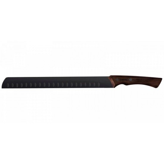 FACA PARA FATIAR TRAMONTINA CHURRASCO BLACK COM LÂMINA EM AÇO INOX ESCURECIDO E CABO DE MADEIRA 12