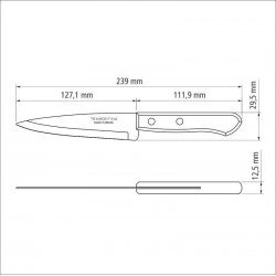 FACA PEIXEIRA E COZINHA TRAMONTINA DYNAMIC COM LÂMINA EM AÇO INOX E CABO DE MADEIRA NATURAL 5