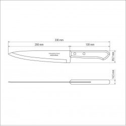 FACA PEIXEIRA E COZINHA TRAMONTINA DYNAMIC COM LÂMINA EM AÇO INOX E CABO DE MADEIRA NATURAL 8